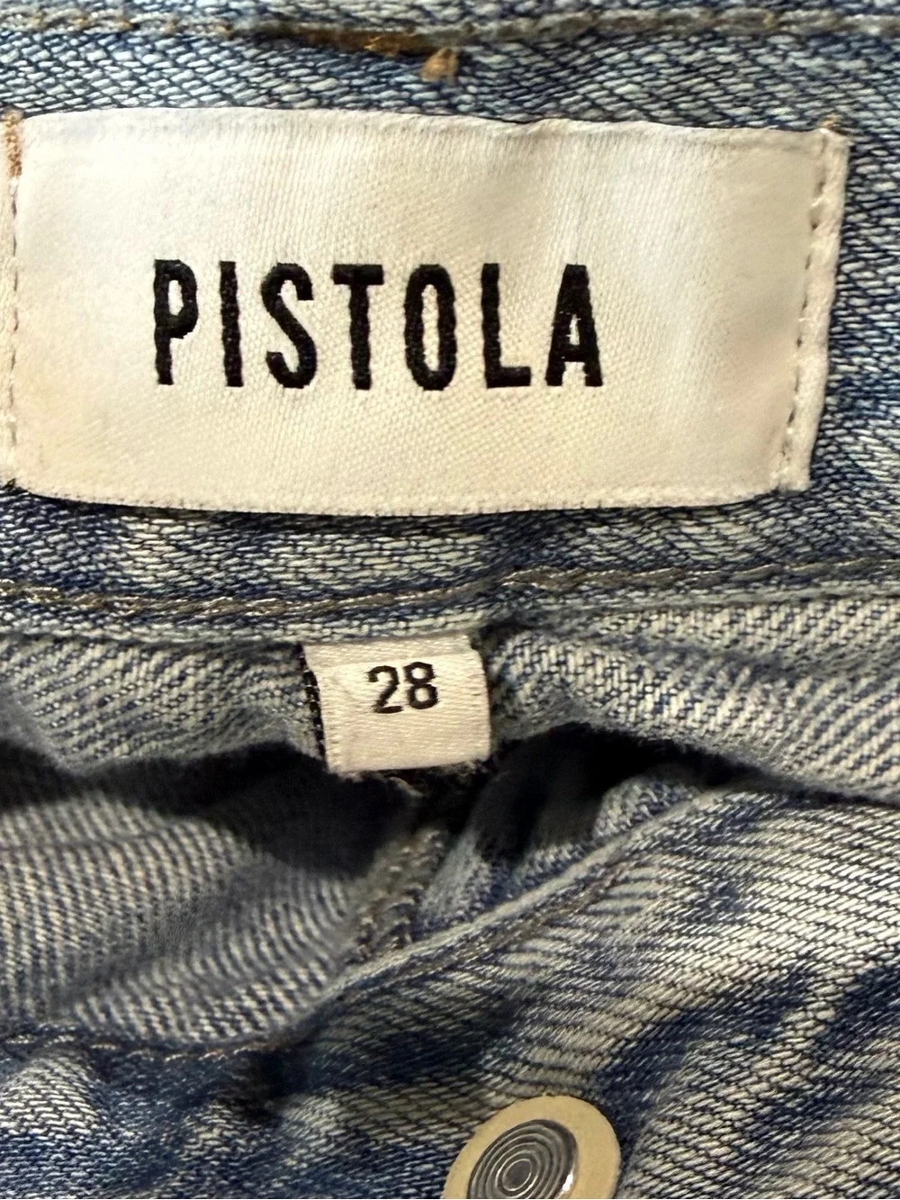Pistola Distressed Jeans Women’s Size 28 Ripped Light Wash Denim Straight Leg